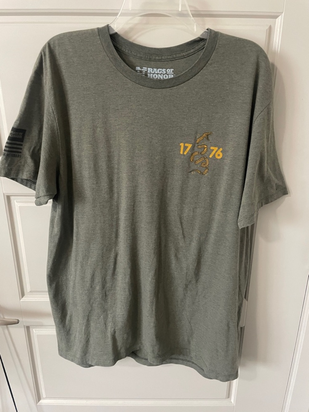 Men's Olive Green 1776 Snake Graphic T‑Shirt